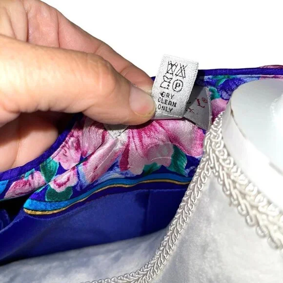 Adrianna Papell Silk Jacket Womens Size 10 Vintage Lined Shoulder Pads Purple - Picture 10 of 10